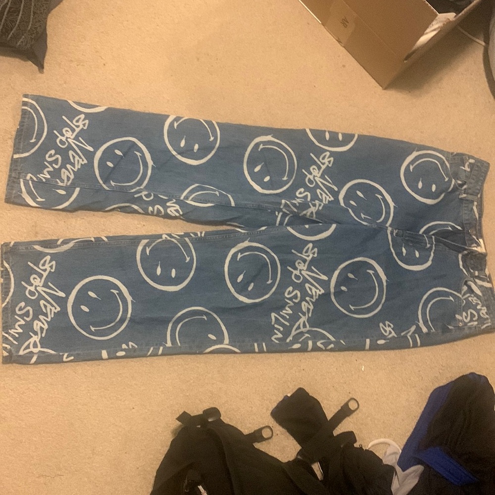 H&M X Smiley jeans. Worn once. US size 10.